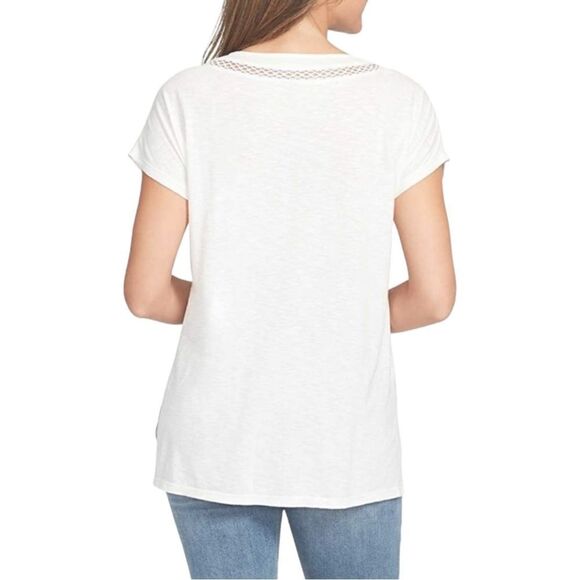 Gloria Vanderbilt Ladies V-Neck Embroidered Cotton Top T-Shirt Large NWT - Picture 3 of 12